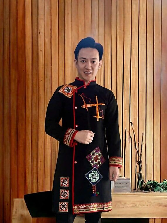 Hmong outfit for men | Vintage handmade embro...