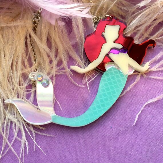 The Little Mermaid Laser Cut Acrylic Necklace...