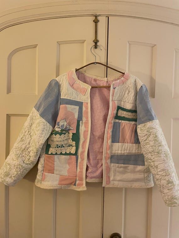 Hand Sewn Quilt Coat: Lightweight Patchwork J...