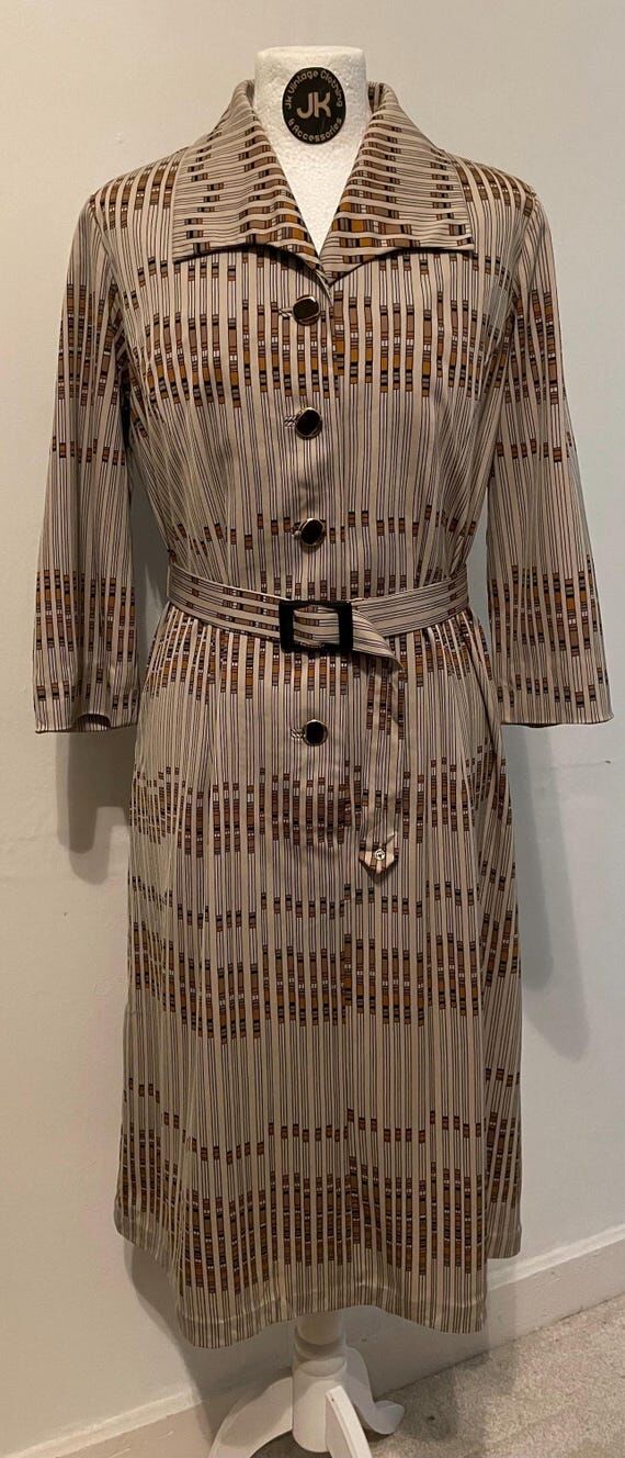 Stunning 1970s Vintage Brown Orange Beige But...