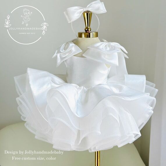 White Baby Tutu Dress, Flower Girl Dress Todd...