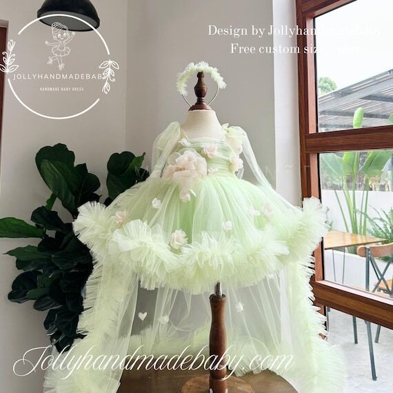 Enchanted Garden Fairy Dress: Sage Green Tull...