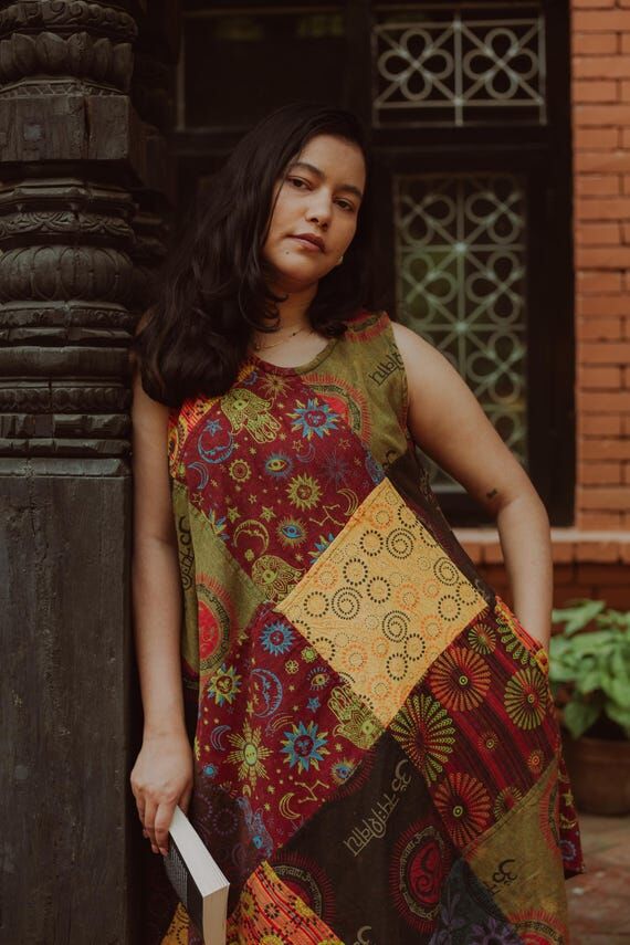 Women’s Patchwork Cotton skirt – Boho S...