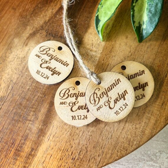 Personalized wooden tags Wedding favors tags ...