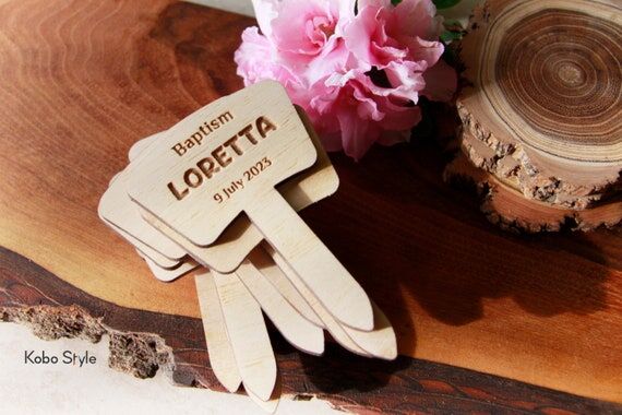 Personalized Wooden Favor Tag: Custom Anniver...