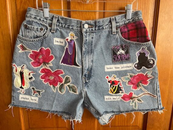 Disney Villain Cutoff Denim Shorts / Upcycled...
