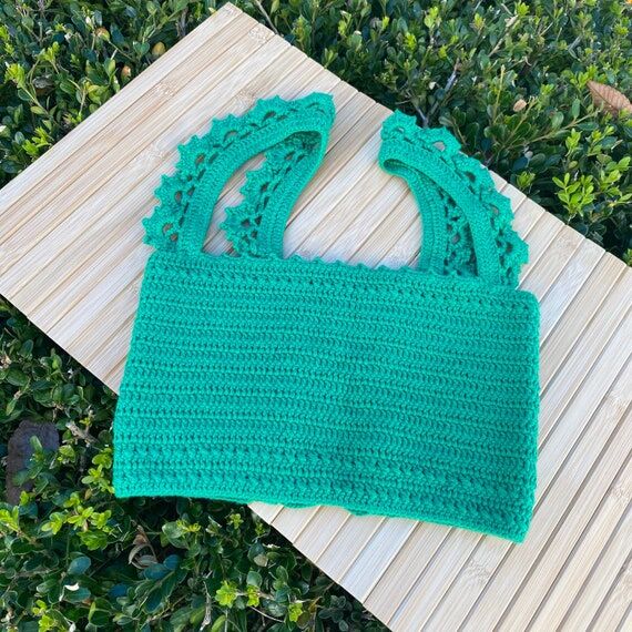 Green Crochet Top | Tube Top Style | Boho Chi...