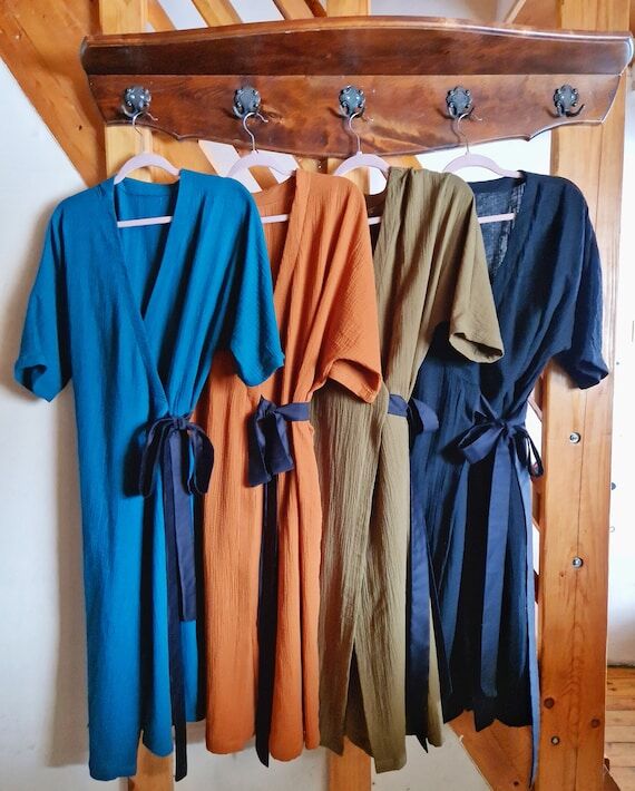 Mouselline Cotton Kimono Dress: Boho Summer C...
