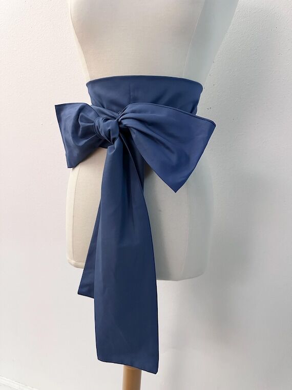 light cobalt blue cotton obi sash...