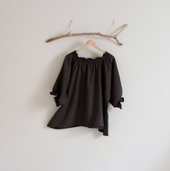 oversized shirring linen top made to order...