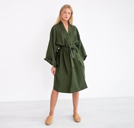 LUNA Oversized Linen Bridesmaid Robe / Kimono...