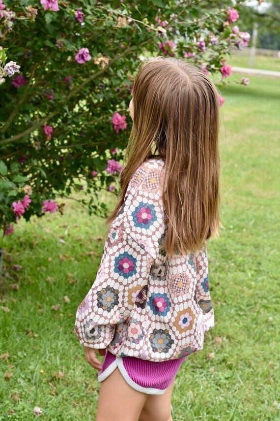 Handmade Granny patchwork fall oversized swea...