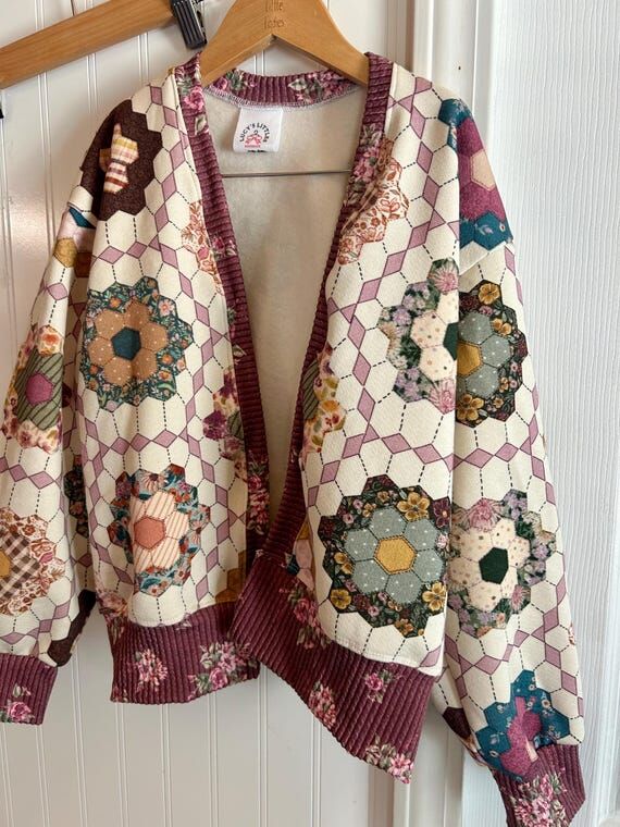 Granny Core quilt-look organic cotton sweater...