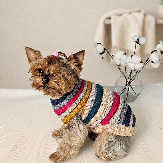 Knit Dog Sweater for Small Dogs, Lightweight ...