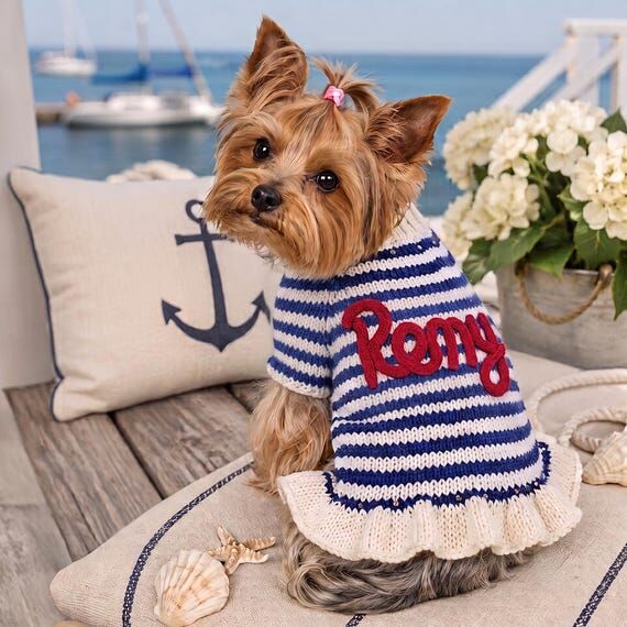 Personalized Dog Sweater, Small Dog Knit Swea...