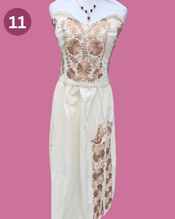 Handmade Mexican Embroidered Maxi/Midi Dress...