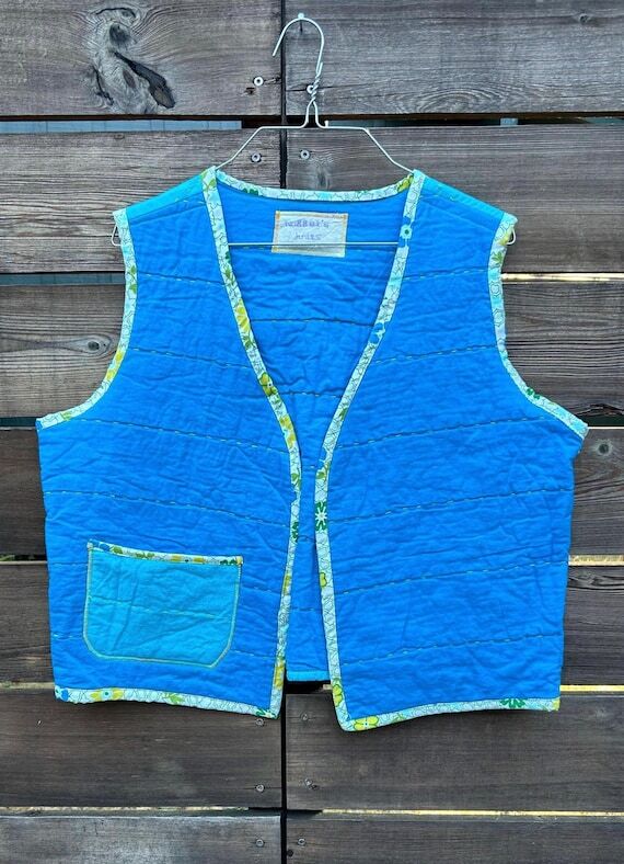Upcycled Vintage Quilt vest thrifted reworked...