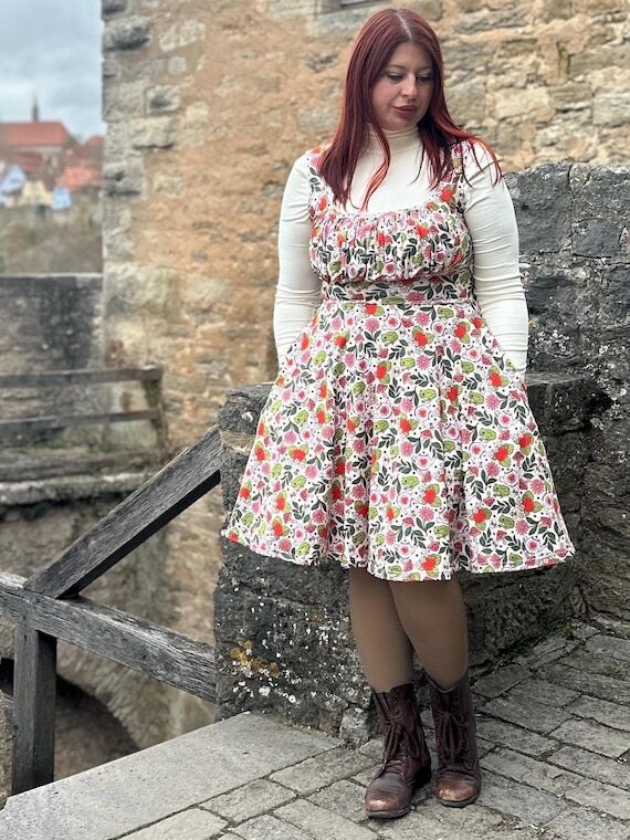 Cottagecore Dress, Frogs Dress, Strawberry Dr...