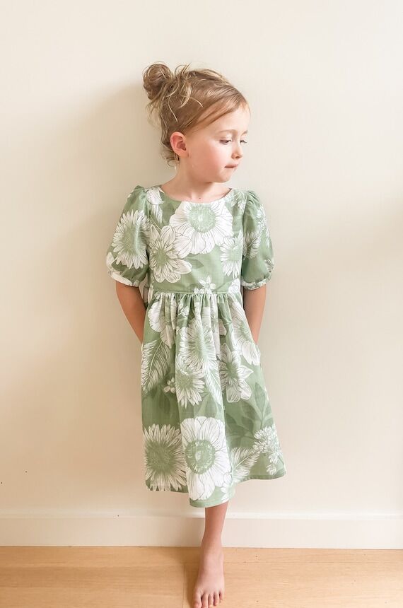 Handmade dress, party dress, floral dress, sh...