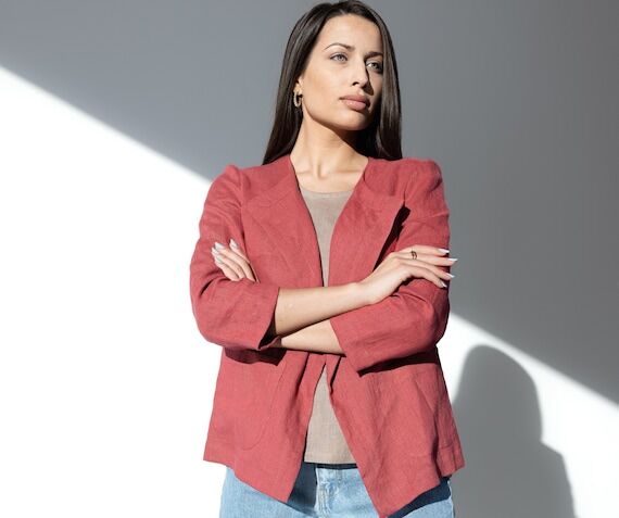 Linen Cardigan CHLOE / Women's Linen Jacket /...