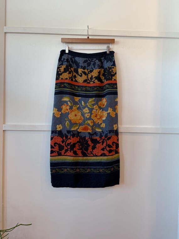 Vintage 90’s Susan Bristol Floral Long Silk...