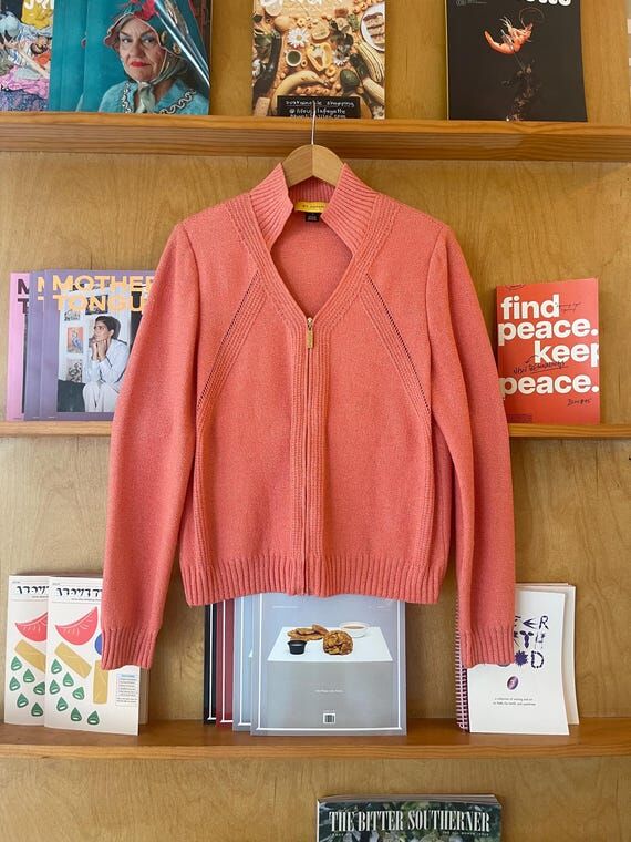 Vintage St John Salmon Top Wool Blend Cardiga...