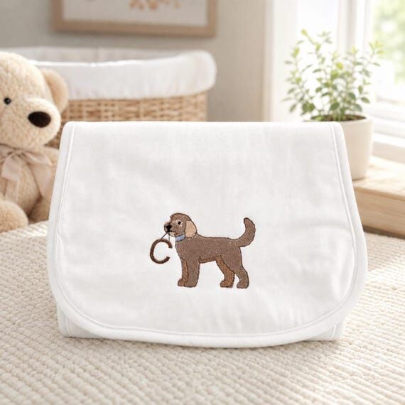 Golden Doodle Burp Cloth Personalized Baby Sh...