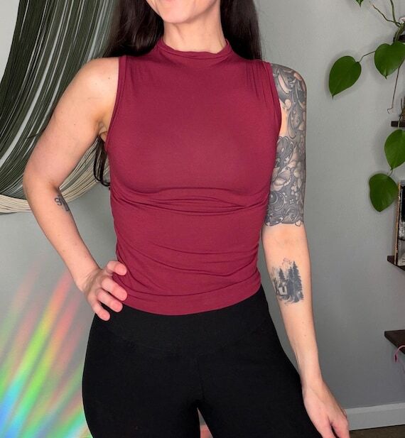 Handmade EcoFriendly Bamboo Mock Neck Tank...
