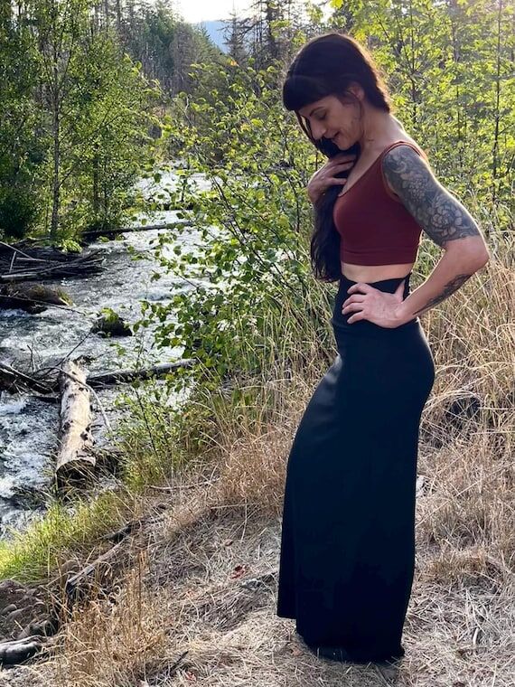 Ecofriendly Highwaisted French Terry Maxi Ski...
