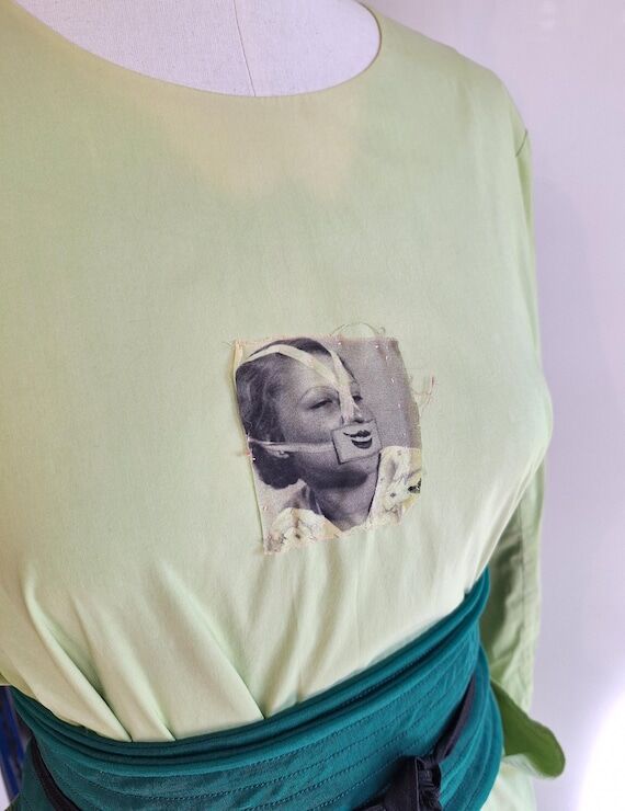 lime green vintage nurse dress Cos light larg...