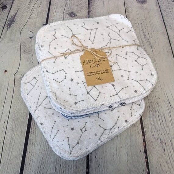 Reusable Cloth Wipes - 7 (No Social Media) 7 - 100% Cotton Fl...