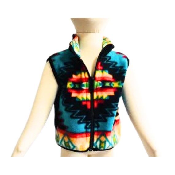 Handmade Aztec Fleece Vest: Southwest Tribal ...