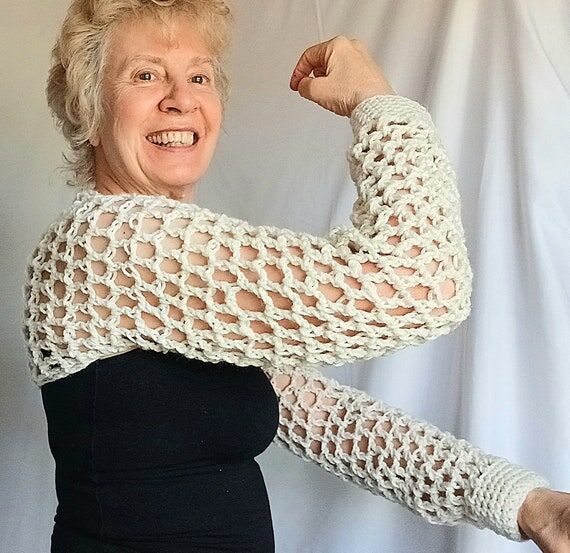 Handmade Vegan Yarn Shrug: womens clothing Go...
