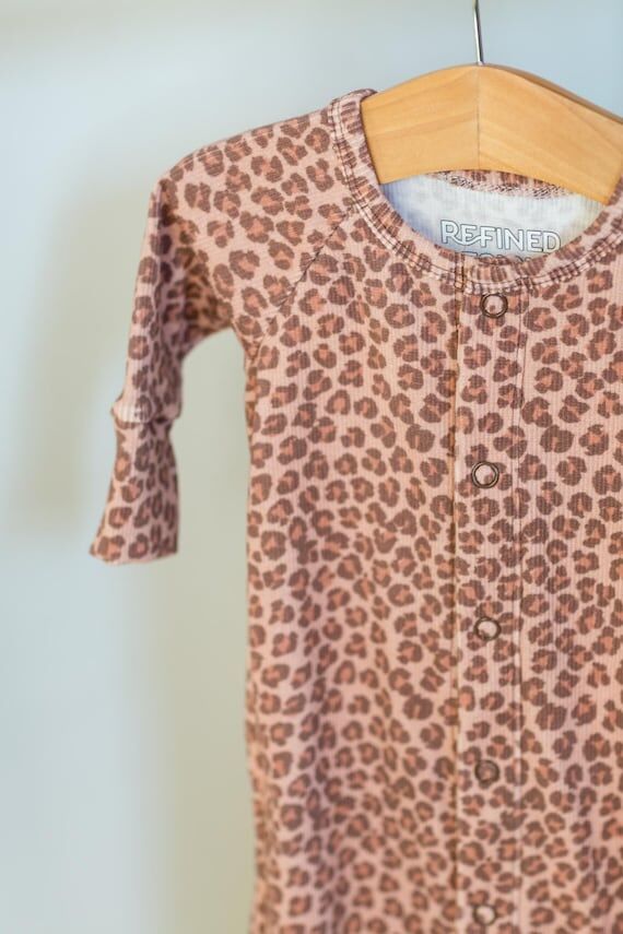 Baby Romper- 100% Organic Cotton Rib Knit- Br...