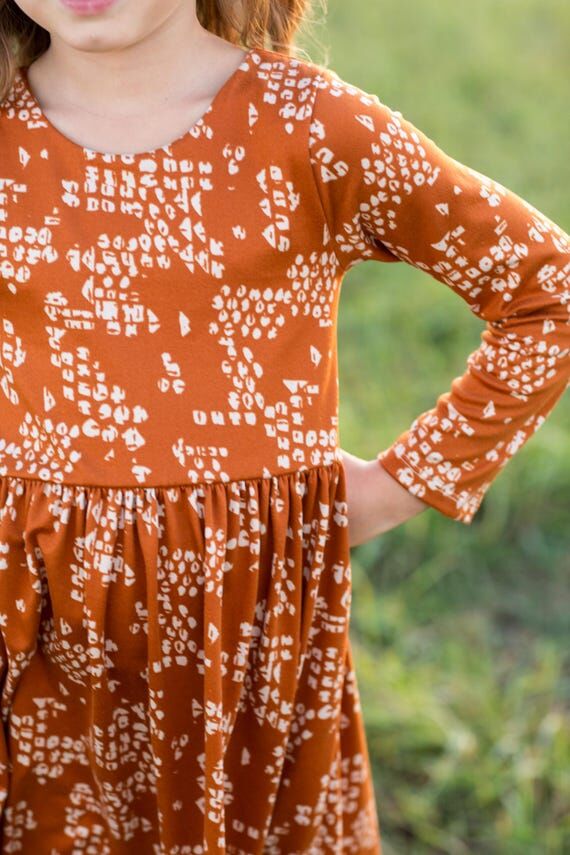 Modest Handmade Dress Girl/Toddler/Baby- Rust...