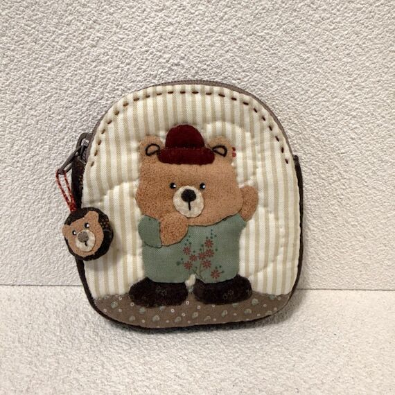 Cute Bear Coin Purse, Mini Patchwork Pouch, H...