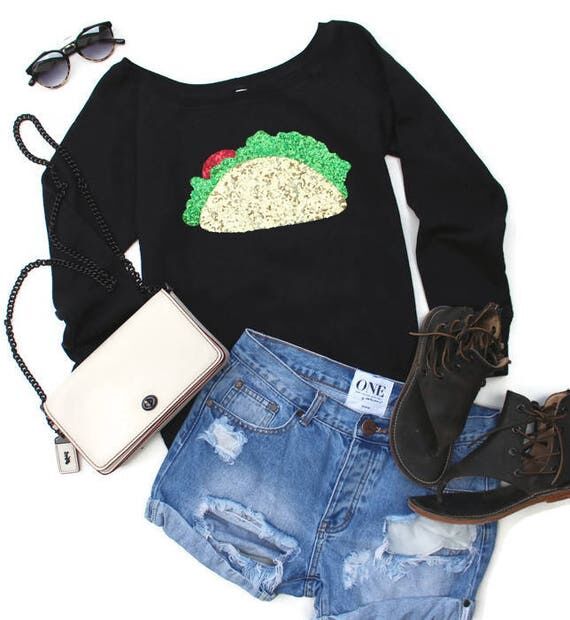 Sequin Taco Sweatshirt, Cinco De Mayo Shirt, ...