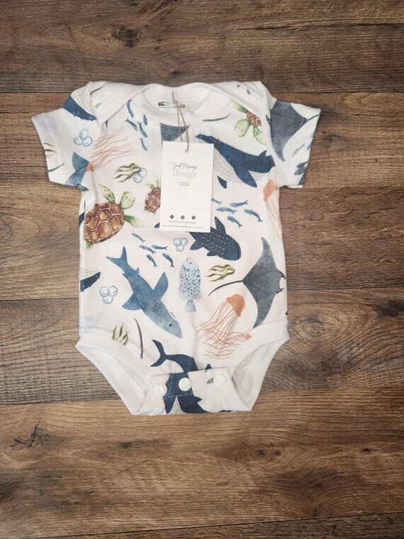 Infant bodysuit, infant romper, whale bodysui...