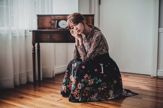 Black Modern Hanbok Skirt | Korean Handmade s...