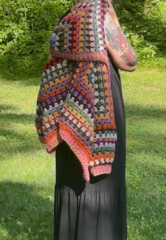 Handmade Crochet Granny Square Cardigan | Boh...