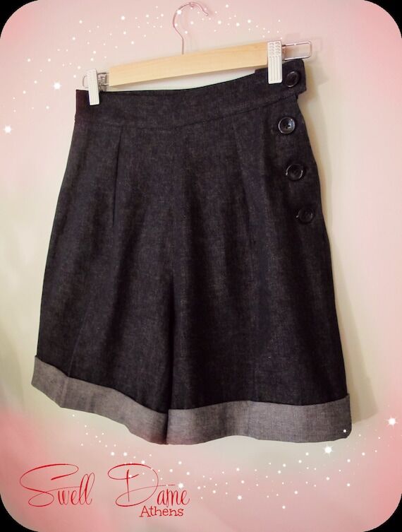 Swell Dame 1950s style women black denim high...