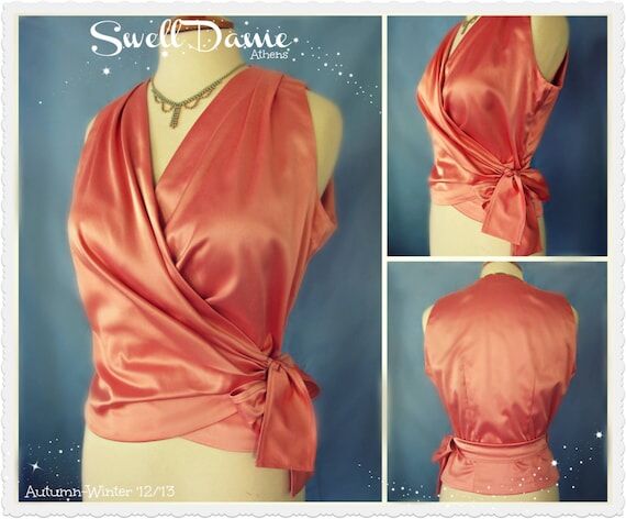 Swell Dame repro 1950's satin wrap - around b...