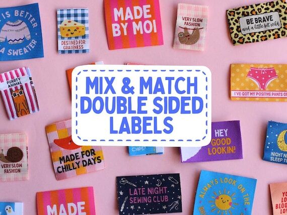Mix and Match Woven Sewing Labels - Double Si...