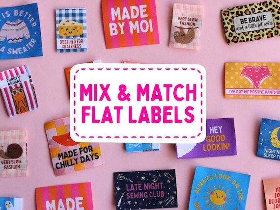 Mix and Match Woven Sewing Labels - Pack of 5...