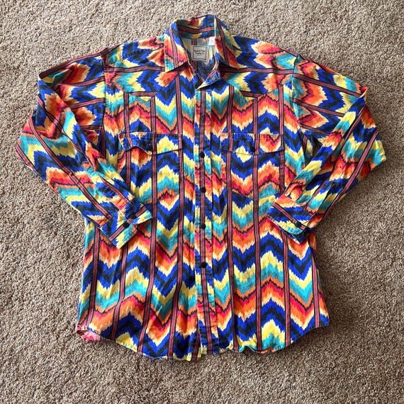 Vintage Western Plains Trading Co. Chevron Sh...