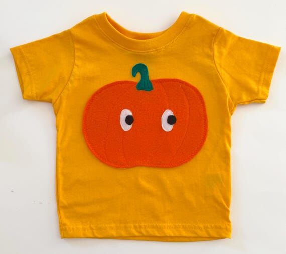 Hand Appliquéd Pumpkin Tee – Whimsical Fal...