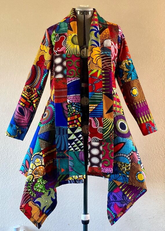 Wow Factor African Print Patchwork Asymmetric...
