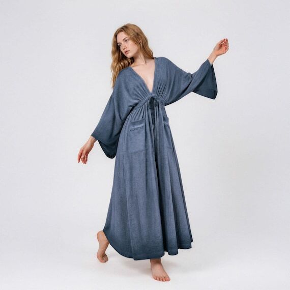 Bohemian Organic Cotton Jumpsuit Blue Goddess...