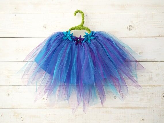Blue Floral Tutu, Flower Girl Tutu, Handmade ...