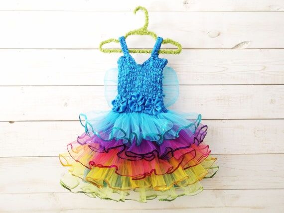 Rainbow Tutu Dress, Sequin Ruffle Hem, Butter...